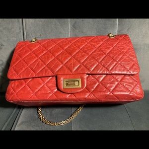 chanel reissue 227 red ghw aged calfskin